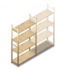Houten legbordstelling BT Combi 1780x970x370 mm (hxbxd) 4 niveaus beginsectie
