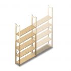 Houten legbordstelling BT Combi 2380x1170x280 mm (hxbxd) 5 niveaus beginsectie