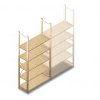 Houten legbordstelling BT Combi 2380x1170x500 mm (hxbxd) 5 niveaus beginsectie