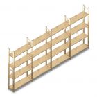 Voordeelrij houten legbordstelling BT Combi 1780x4030x280 mm (hxbxd) 4 niveaus