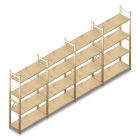 Voordeelrij houten legbordstelling BT Combi 1780x4030x370 mm (hxbxd) 4 niveaus