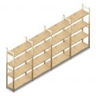 Voordeelrij houten legbordstelling BT Combi 1780x4030x370 mm (hxbxd) 4 niveaus