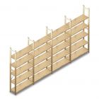 Voordeelrij houten legbordstelling BT Combi 2080x4030x280 mm (hxbxd) 5 niveaus