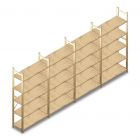 Voordeelrij houten legbordstelling BT Combi 2080x4030x370 mm (hxbxd) 5 niveaus