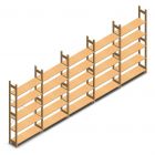 Voordeelrii houten legbordstelling BT Euro 2100x5030x300 mm (hxbxd) 5 niveaus