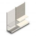 Wandstelling met perforatie Tego 1800x1000x470 mm (hxbxd) 2 niveaus RAL9001 aanbouwsectie