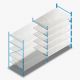 Gebruikte Polypal grootvakstelling 2180x1825x1300 mm  (hxbxd) 5 niveaus aanbouwsectie