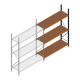 Grootvakstelling Kimer 2250x1500x600 mm (hxbxd) 3 niveaus aanbouwsectie met voorgemonteerde frames
