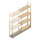Houten legbordstelling BT Combi 1780x870x280 mm (hxbxd) 4 niveaus aanbouwsectie
