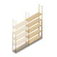Houten legbordstelling BT Combi 2380x1170x280 mm (hxbxd) 5 niveaus aanbouwsectie