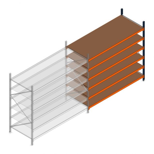 Grootvakstelling Kimer 2250x2400x1000 mm (hxbxd) 6 niveaus aanbouwsectie met voorgemonteerde frames