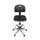 Ergonomische en verstelbare werkplaatsstoel op wielen/glijders - BT