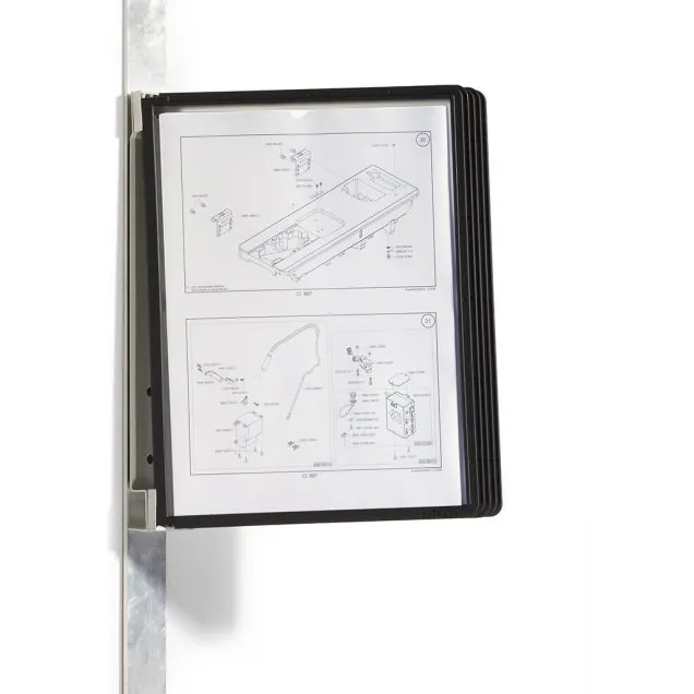 Durable wandmodule VARIO magnetisch  met 5 Sherpa zichtpanelen A4 zwart