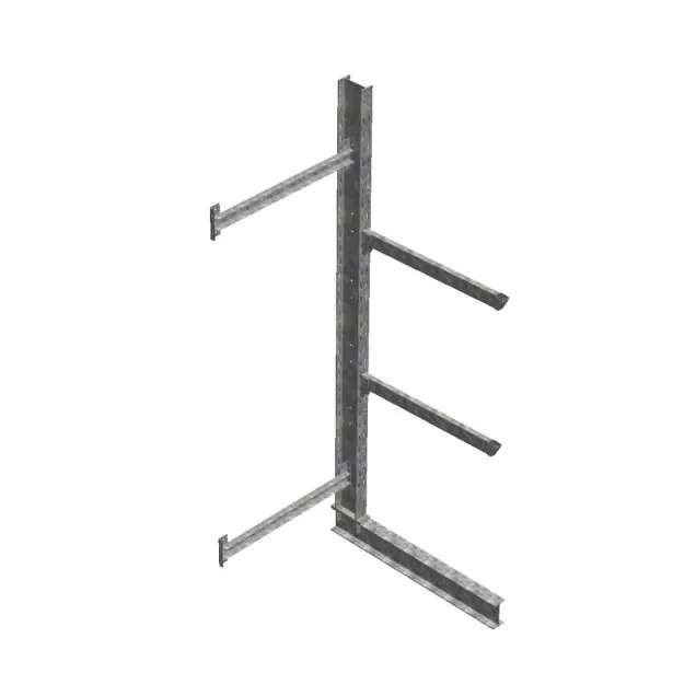 Zware draagarmstelling thermisch verzinkt enkelzijdig 3500x1200x1200mm (hxbxd) 2 niveaus aanbouwsectie