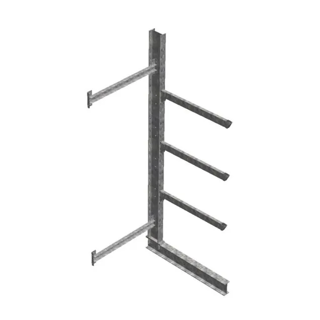 Zware draagarmstelling thermisch verzinkt enkelzijdig 3500x1000x1200mm (hxbxd) 3 niveaus aanbouwsectie