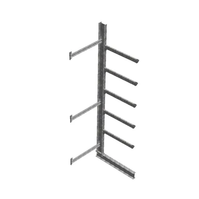 Zware draagarmstelling thermisch verzinkt enkelzijdig 4500x1000x1200mm (hxbxd) 5 niveaus aanbouwsectie