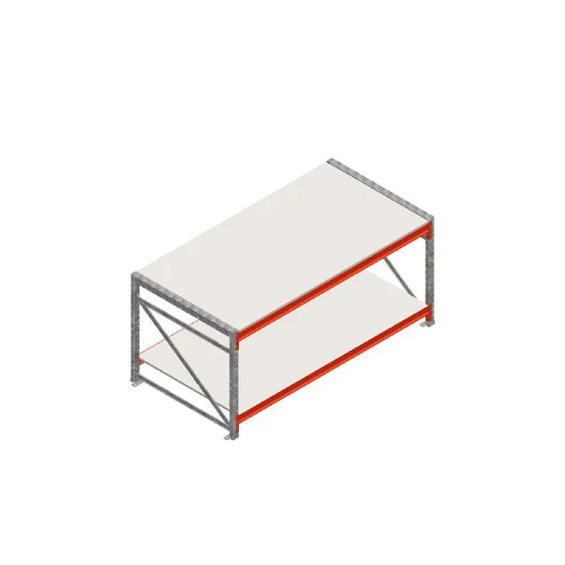 Werktafel grootvakstelling dubbellaags beginsectie 1965x1000x900 mm (lxdxh) frames niet voorgemonteerd