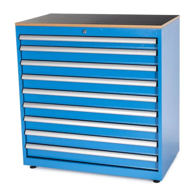 Gereedschapskast met 9 laden 1048x1010x570 mm (hxbxd) blauw