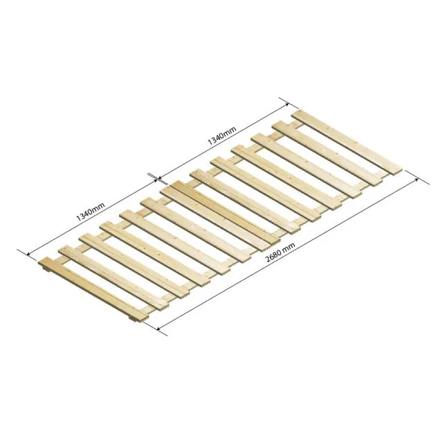 Vurenhouten vlonder 50% open niveau 2700x1100 mm
