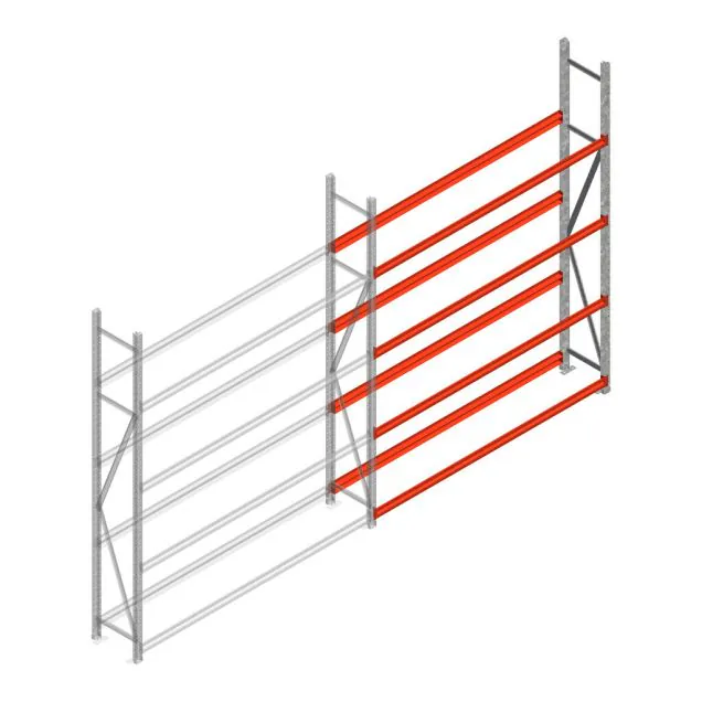 Bandenstelling grootvak AR 2500x2010x400mm (hxbxd) 4 niveaus aanbouwsectie