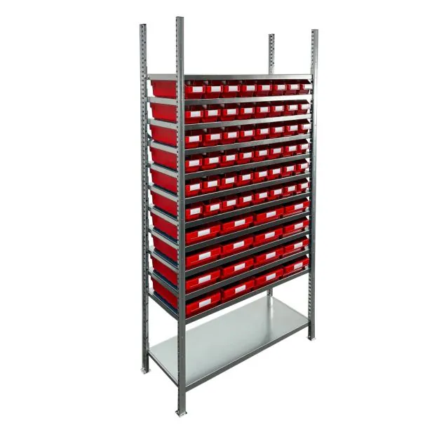 Bakkenkast 2.000x1.000x400mm met 64 bakken / 256 posities Rood