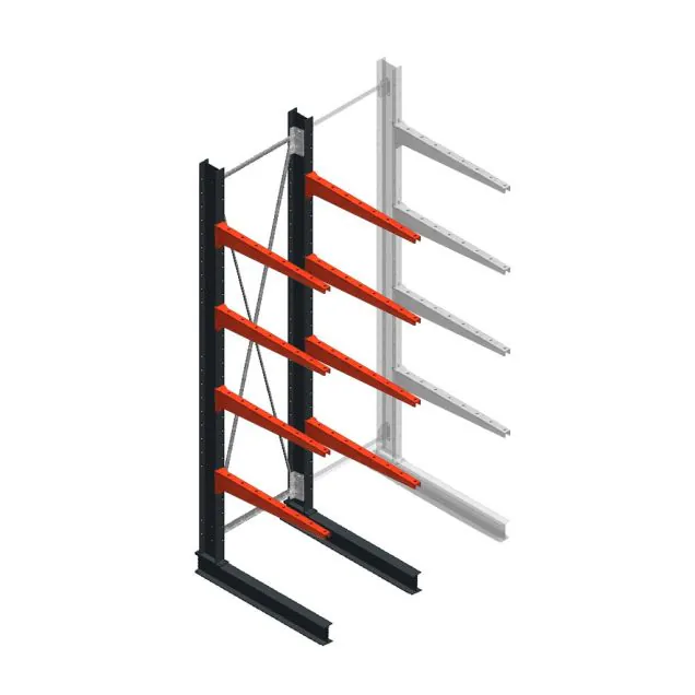 Medium draagarmstelling BR enkelzijdig 3000x750x800mm (hxbxd) 4 niveaus beginsectie 340/arm