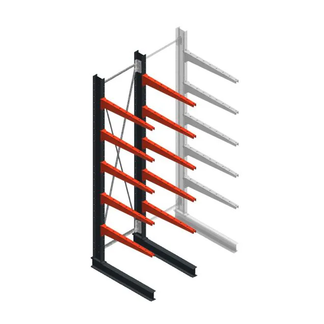 Medium draagarmstelling BR enkelzijdig 3000x750x800mm (hxbxd) 5 niveaus beginsectie 340/arm