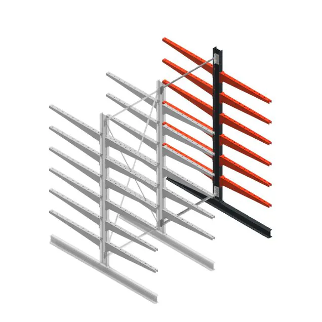 Medium draagarmstelling BR dubbelzijdig 3000x1250x1000mm (hxbxd) 6 niveaus aanbouwsectie 275/arm