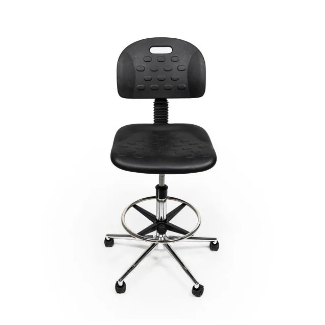 Ergonomische en verstelbare werkplaatsstoel op wielen/glijders - BT