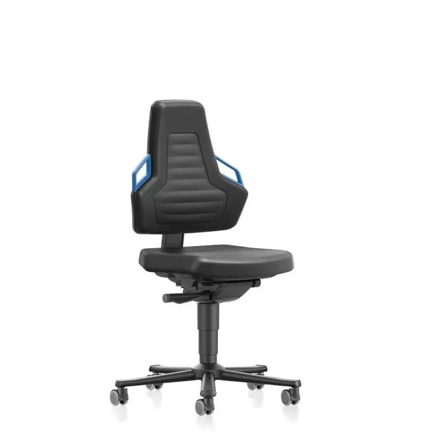 Bimos werkstoel Nexxit met wieltjes Blauw