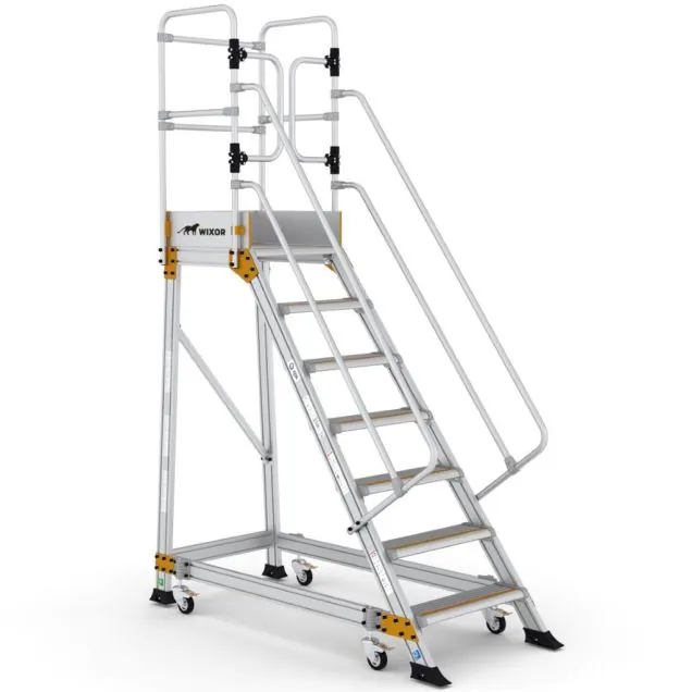 Platformtrap Wixor met veerwielen 7 treden