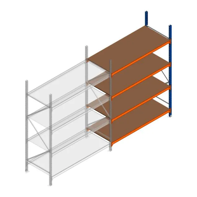 Grootvakstelling Kimer 2250x1500x800 mm (hxbxd) 4 niveaus aanbouwsectie met voorgemonteerde frames