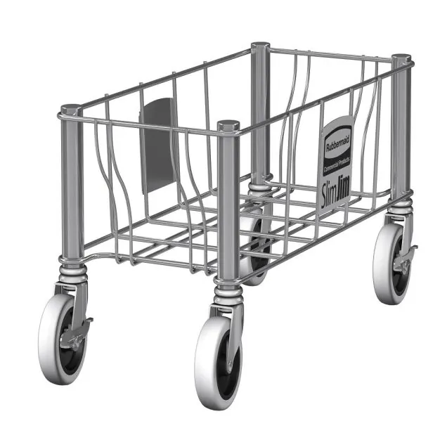 RVS dolly voor Slim Jim afvalbak enkelvoudig, voor 60 en 87ltr kleur verzinkt