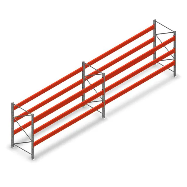 Combideal palletstelling AR T2 2000x7440x1100 mm (hxbxd) 3 niveaus 2252kg/niv met voorgemonteerde frames