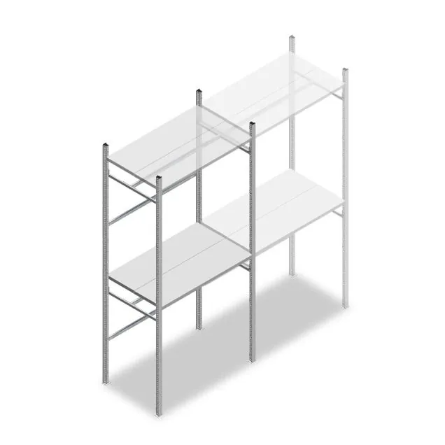Confectiestelling Medium Duty 2200x1000x600 mm (hxbxd) 2 stangen 2 legborden beginsectie