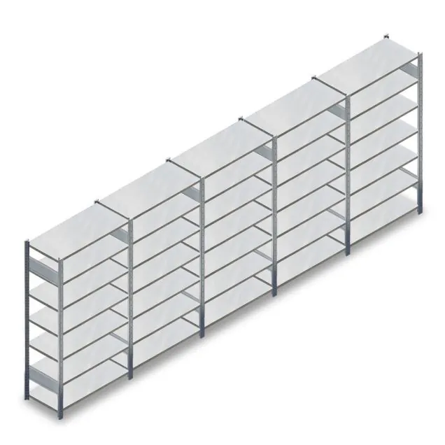 Voordeelrij deels gebruikte legbordstelling Stow 2250x6535x400 mm (hxbxd) 7 niveaus