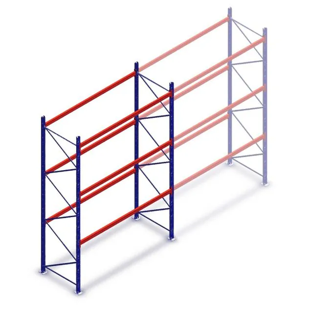 Gebruikte Dexion Speedlock palletstelling 4650x2655x1100 mm (hxbxd) 3 niveaus beginsectie