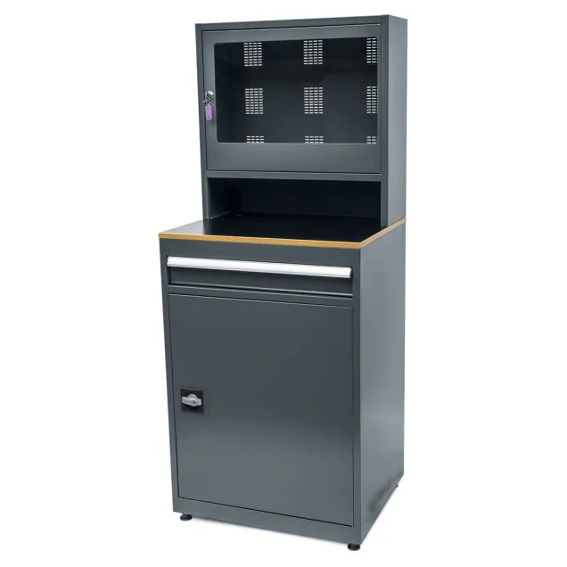 Computerkast 27'' met 1 lade en kast grijs 1748x710x570 (hxbxd)