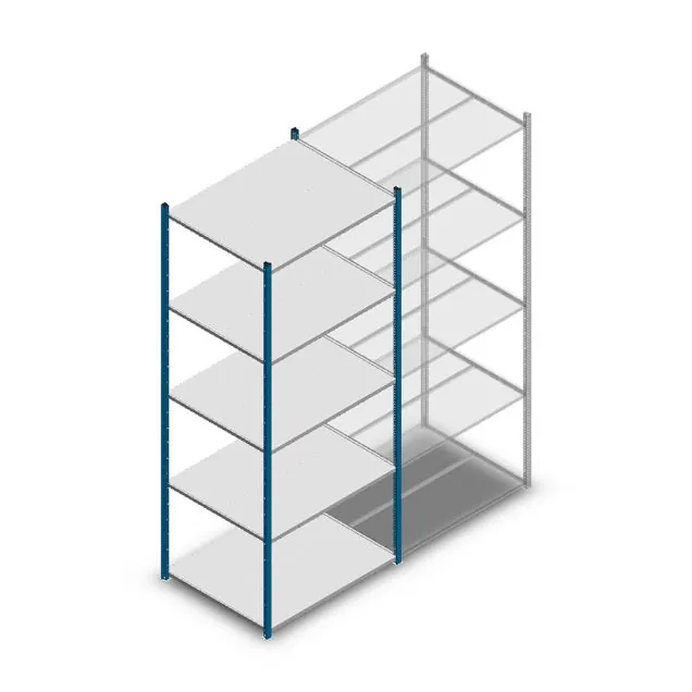 Legbordstelling Medium Duty 2500x1000x800mm (hxbxd) 5 niveaus blauw beginsectie