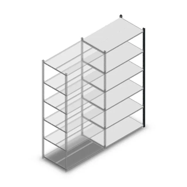 Legbordstelling Medium Duty 2200x1000x600mm (hxbxd) 6 niveaus antraciet aanbouwsectie