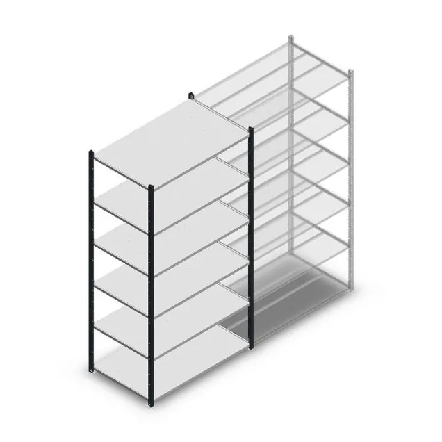Legbordstelling Medium Duty 2200x1150x700mm (hxbxd) 6 niveaus antraciet beginsectie