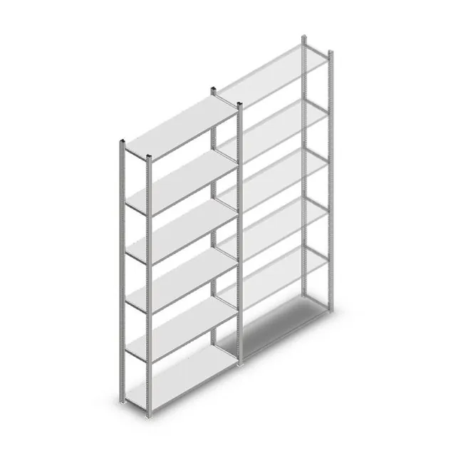 Legbordstelling Medium Duty 3000x1000x300mm (hxbxd) 6 niveaus verzinkt beginsectie
