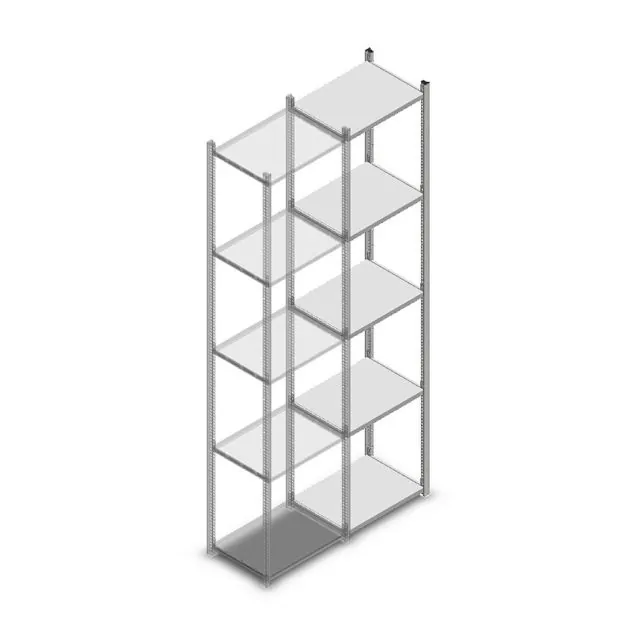 Legbordstelling Light Duty 2500x550x400mm (hxbxd) 5 niveaus aanbouwsectie