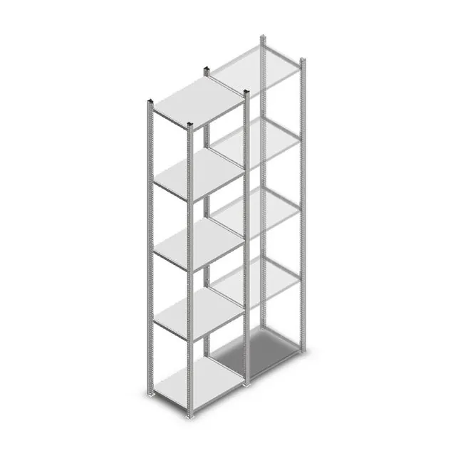 Legbordstelling Light Duty 2500x550x400mm (hxbxd) 5 niveaus beginsectie