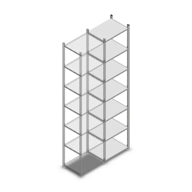 Legbordstelling Light Duty 2500x550x400mm (hxbxd) 7 niveaus aanbouwsectie