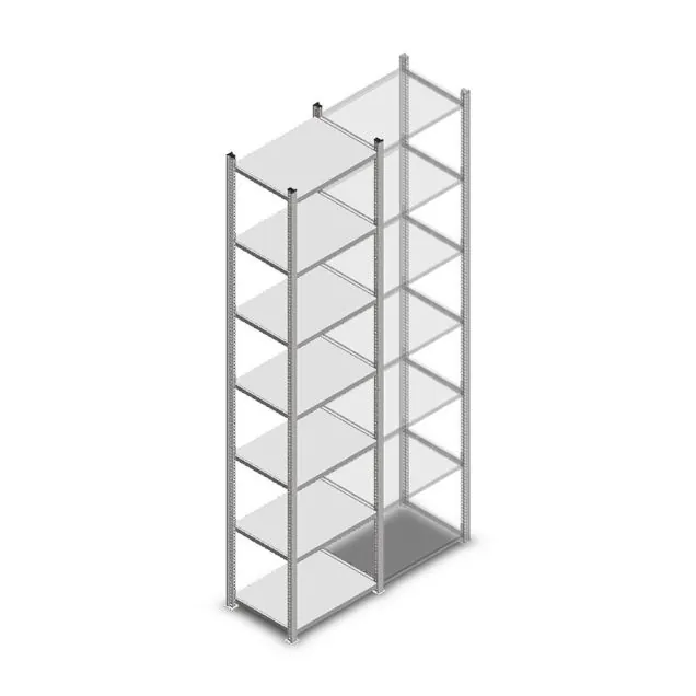Legbordstelling Light Duty 2500x550x400mm (hxbxd) 7 niveaus beginsectie