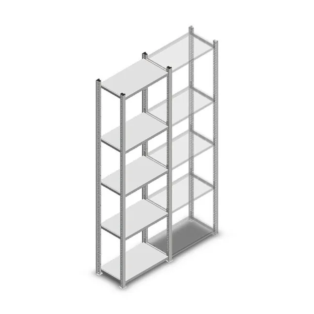 Legbordstelling Medium Duty 2000x550x300 mm (hxbxd) 5 niveaus verzinkt beginsectie