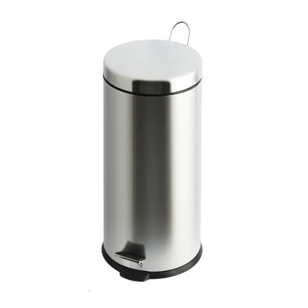 Pedaalemmer 30 liter rvs look