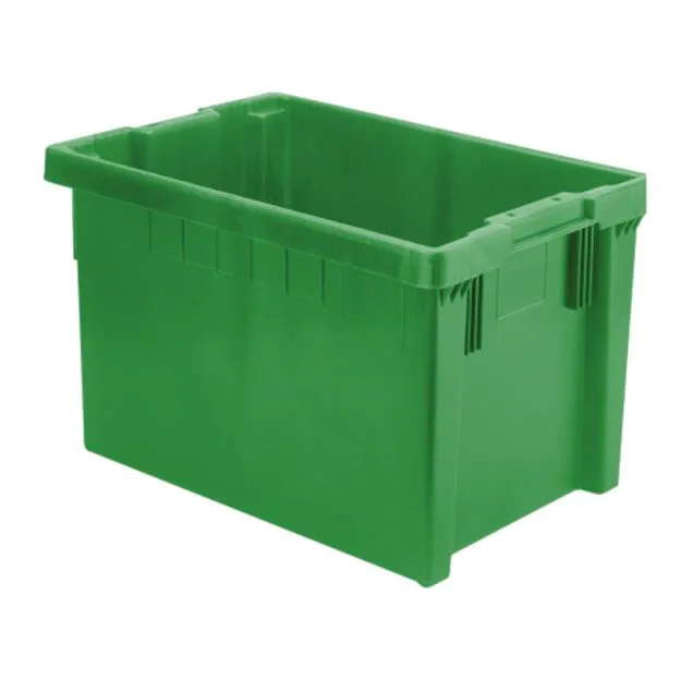 Stapelbare, nestbare euronorm bak LB 600x400x350 mm (lxbxh) groen