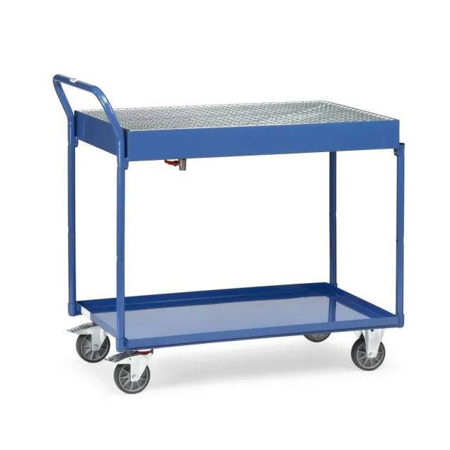 Tafelwagen 300 kg met etagebak en legrooster 1000x600